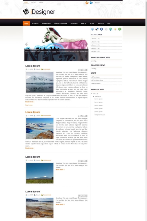 iDesigner Blogger Template - BTemplates