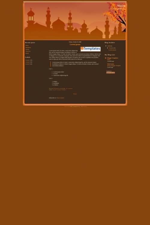 Masjid Blogger Template - BTemplates