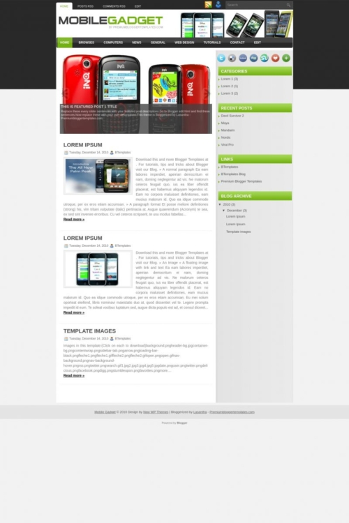 Mobile Gadget Blogger Template - BTemplates