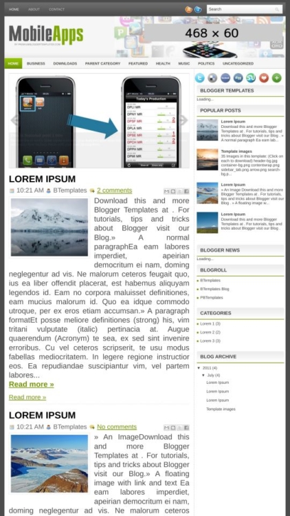 MobileApps Blogger Template - BTemplates