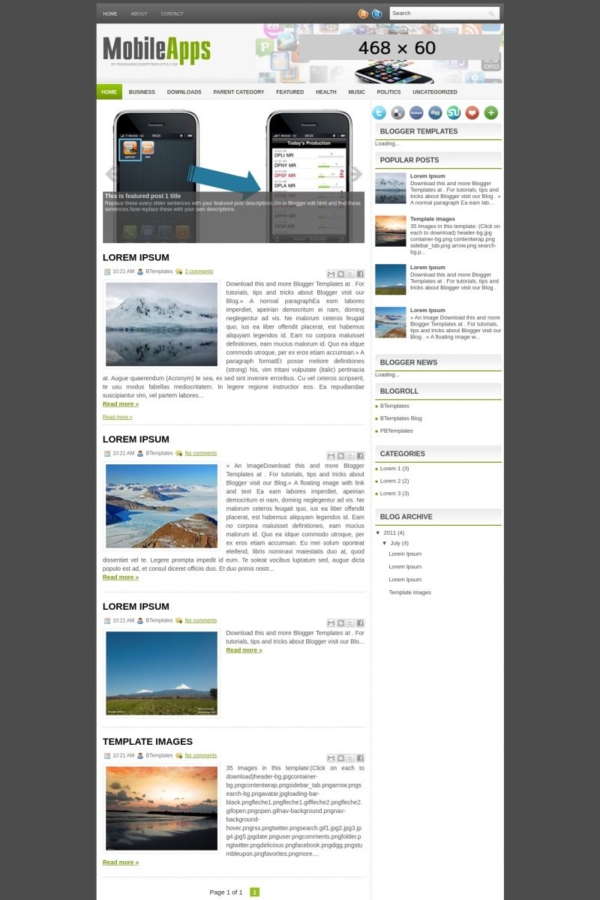 MobileApps Blogger Template - BTemplates