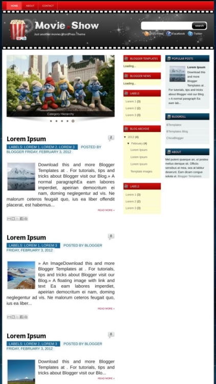 Movie Show Blogger Template - BTemplates