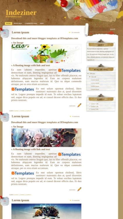 Paper Wall Blogger Template - BTemplates
