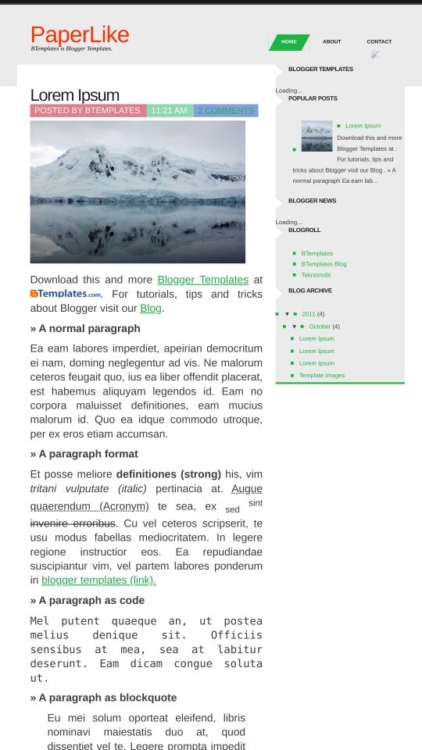 PaperLike Blogger Template - BTemplates