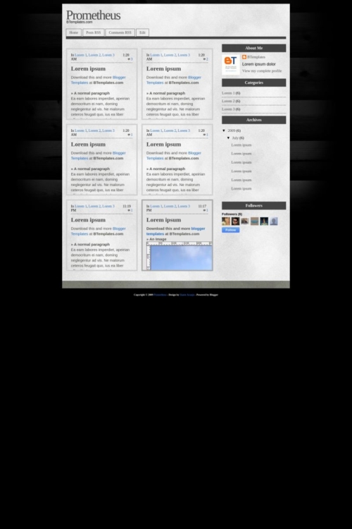 Prometheus Template Prometheus Blogger Template - BTemplates