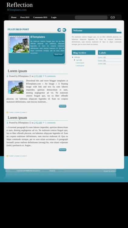 Reflection Blogger Template - BTemplates