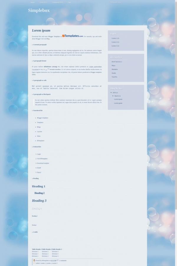 Simpletech Blog Template Simplebox Blogger Template - BTemplates