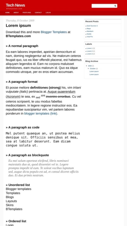Tech News Blogger Template - BTemplates