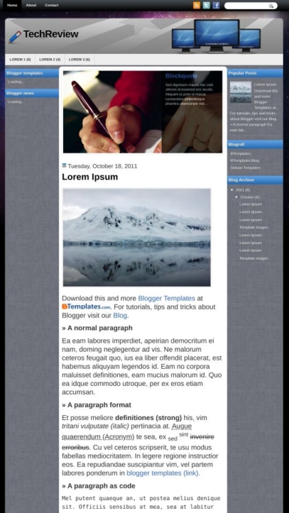 TechReview Blogger Template - BTemplates