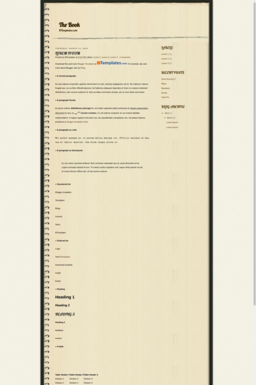 The Book Blogger Template - BTemplates