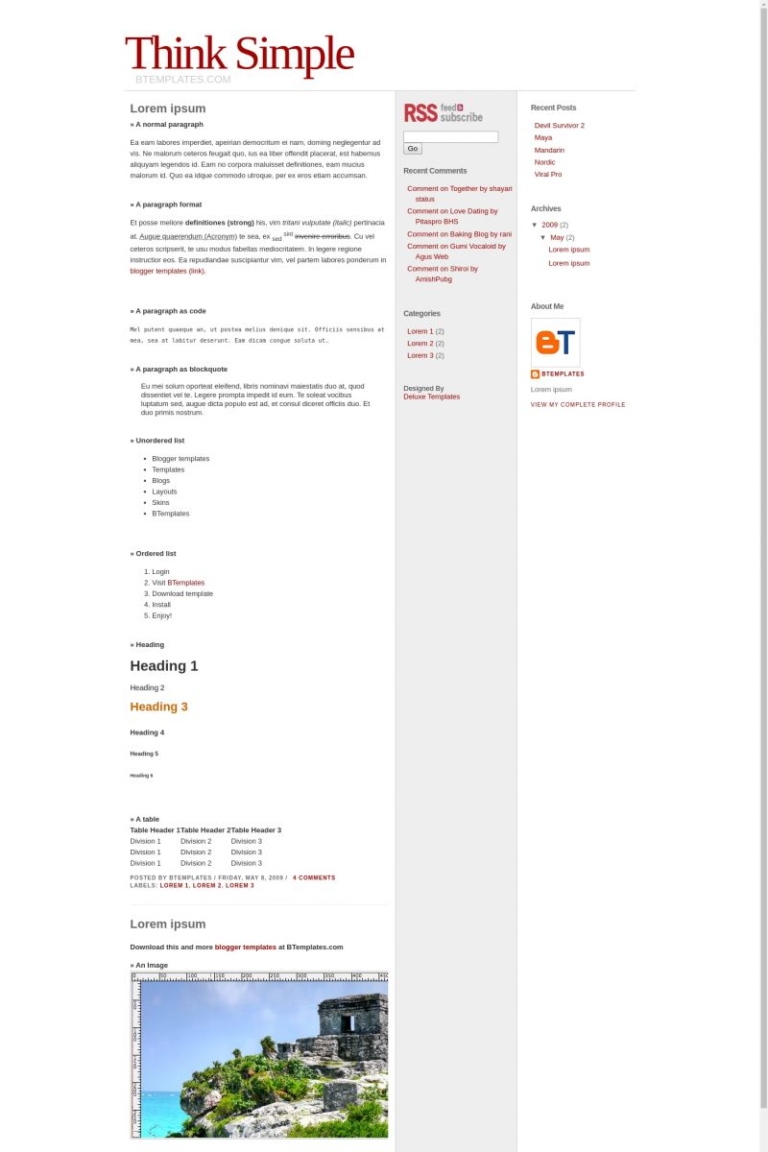 Simpletech Blog Template Think Simple Blogger template - BTemplates