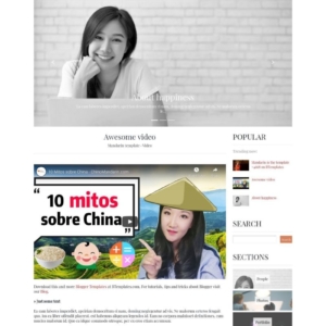 Mandarin Blogger template two-column layout for AdSense sidebar placement